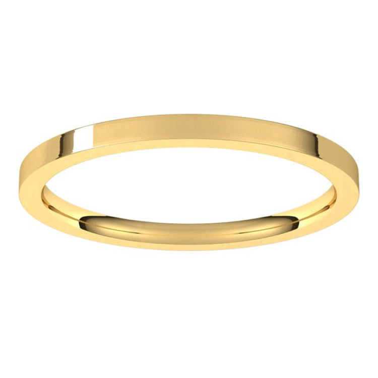 14K Yellow Gold 1.5 mm Lightweight Comfort-Fit Flat Band Size 9