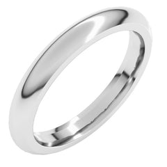 Platinum 3 mm Comfort-Fit Half Round Band Size 5