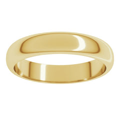14K Yellow Gold 4 mm Half Round Band Size 13