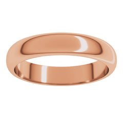 14K Rose Gold 4 mm Half Round Band Size 7