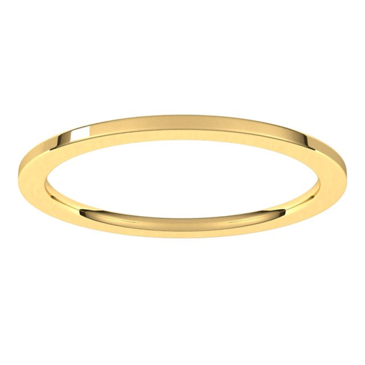 14K Yellow Gold 1 mm Comfort-Fit Flat Band Size 5.5
