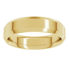 14K Yellow Gold 5 mm Beveled-Edge Comfort-Fit Flat Band Size 11
