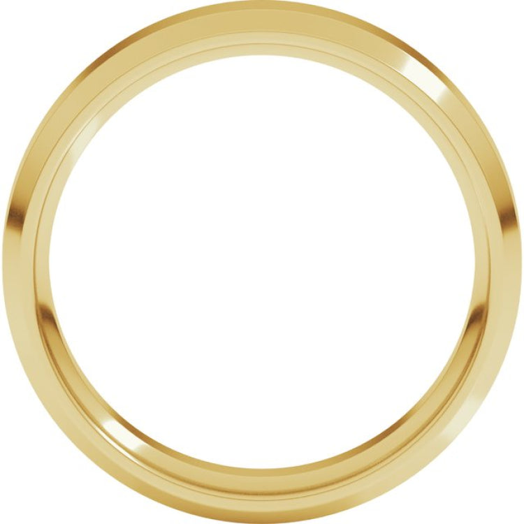 14K Yellow Gold 5 mm Beveled-Edge Comfort-Fit Flat Band Size 15