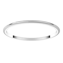 Sterling Silver 1 mm Lightweight Half Round Band Size 4