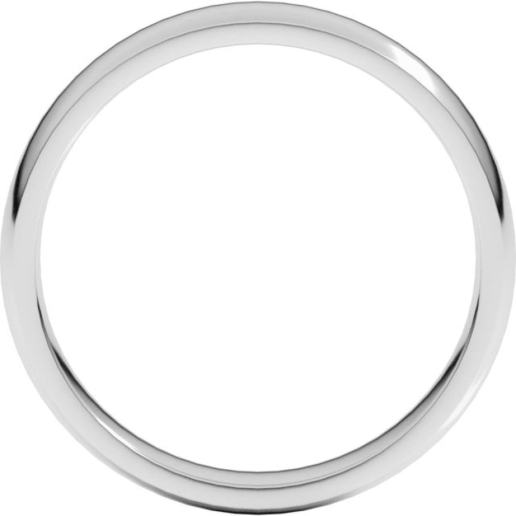 Platinum 4 mm Lightweight Comfort-Fit Half Round Band Size 7