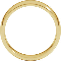10K Yellow Gold 7 mm Lightweight Comfort-Fit Half Round Band Size 10