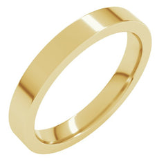 18K Yellow Gold 3 mm Comfort-Fit Flat Band Size 5
