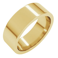 18K Yellow Gold 7 mm Comfort-Fit Flat Band Size 10