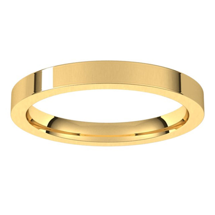 14K Yellow Gold 2.5 mm Comfort-Fit Flat Band Size 7