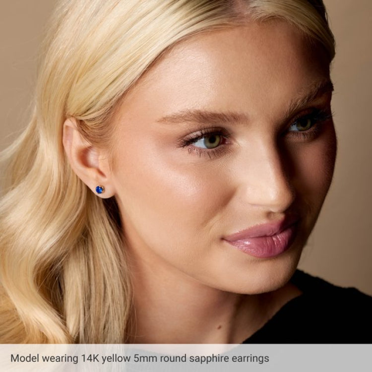 14K White Gold Lab-Grown Blue Sapphire Earrings