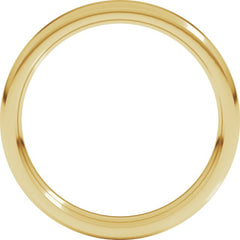 18K Yellow Gold 3 mm Beveled-Edge Comfort-Fit Flat Band Size 6