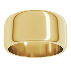 14K Yellow Gold 10 mm Half Round Band Size 6