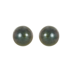 14K Yellow Gold 4 mm Cultured Black Akoya Pearl Earrings
