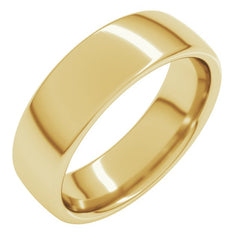 14K Yellow Gold 6 mm Comfort-Fit European-Style Band Size 14.5