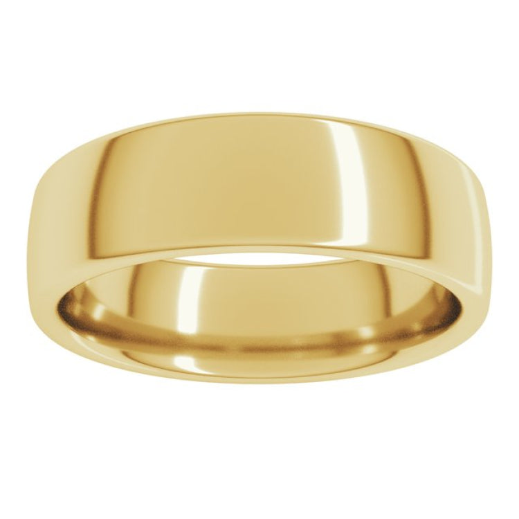 14K Yellow Gold 6 mm Comfort-Fit European-Style Band Size 14.5