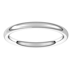Platinum 2 mm Comfort-Fit European-Style Band Size 8