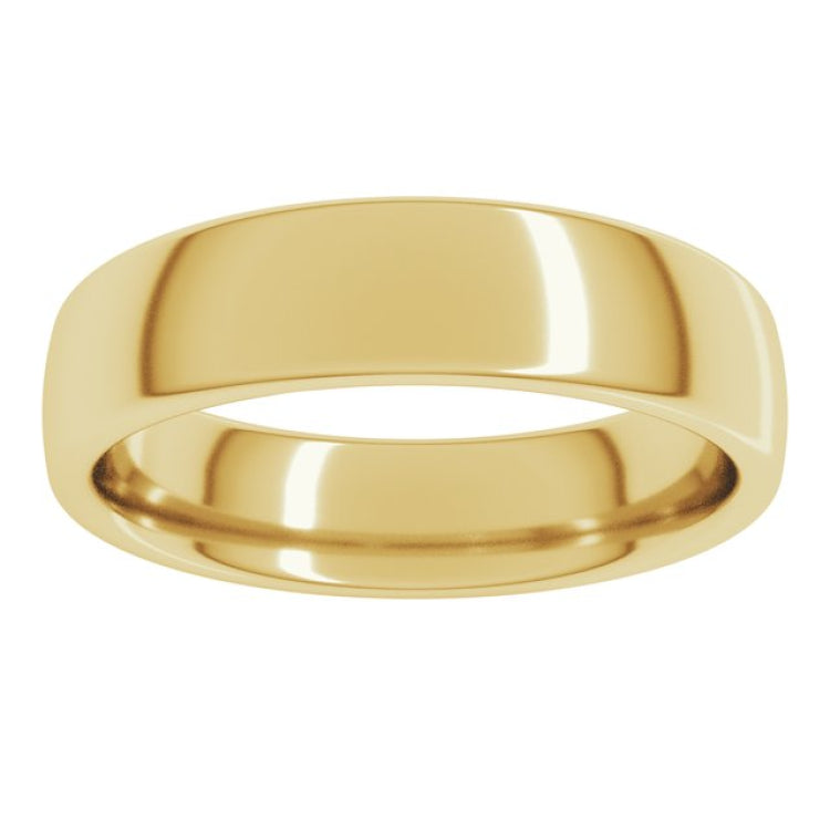 14K Yellow Gold 5 mm Comfort-Fit European-Style Band Size 9.5