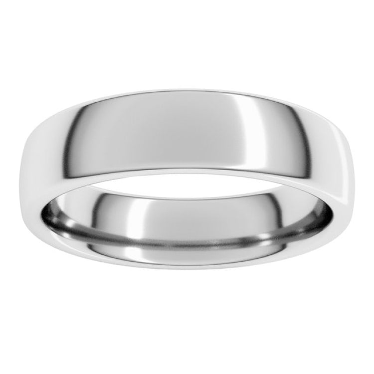 14K White Gold 5 mm Comfort-Fit European-Style Band Size 9.5