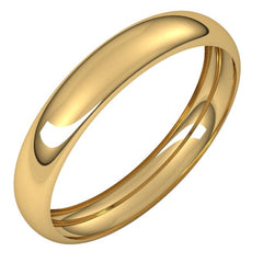 10K Yellow Gold 3.5 mm Half Round Band Size 7.5