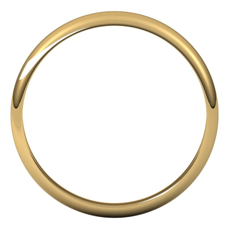 14K Yellow Gold 3.5 mm Half Round Band Size 7