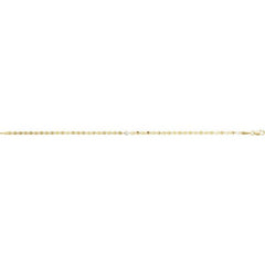14K Yellow Gold .06 CT Natural Diamond Bezel-Set Link 7 1/2" Bracelet