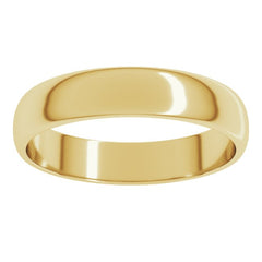 10K Yellow Gold 4 mm Lightweight Half Round Band Size 10.5