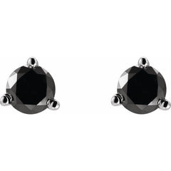 14K White Gold 1 1/8 CTW Natural Black Diamond Earrings