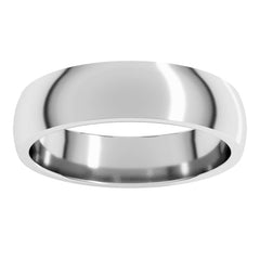 Platinum 5 mm Lightweight Comfort-Fit Half Round Band Size 7