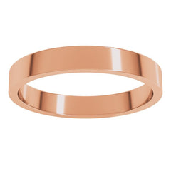 14K Rose Gold 3 mm Flat Band Size 8