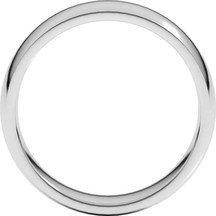 14K White Gold 6 mm Lightweight Comfort-Fit Half Round Band Size 15