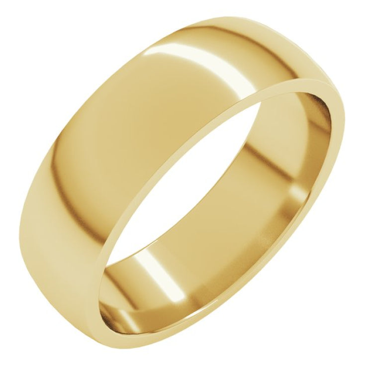 10K Yellow Gold 6 mm Lightweight Comfort-Fit Half Round Band Size 12