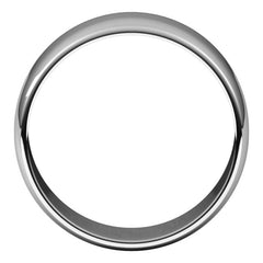 14K White Gold 8 mm Lightweight Half Round Band Size 10.5