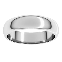 10K White Gold 5 mm Half Round Band Size 8.5