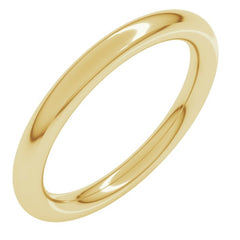 14K Yellow Gold 2.5 mm Comfort-Fit Full Round Band Size 5