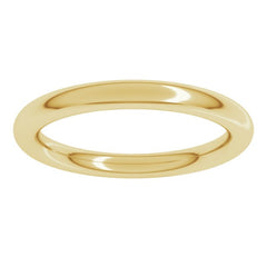 14K Yellow Gold 2.5 mm Comfort-Fit Full Round Band Size 5
