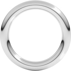 14K White Gold 3 mm Comfort-Fit Full Round Band Size 6.5