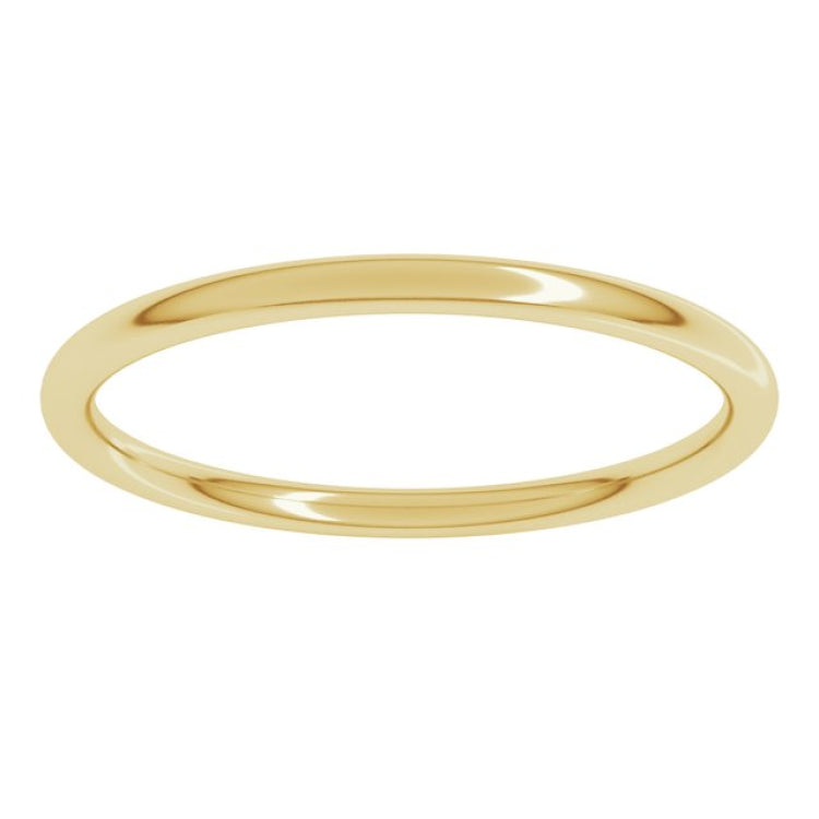 14K Yellow Gold 1.5 mm Comfort-Fit Full Round Band Size 6