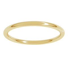 14K Yellow Gold 1.5 mm Comfort-Fit Full Round Band Size 7.5