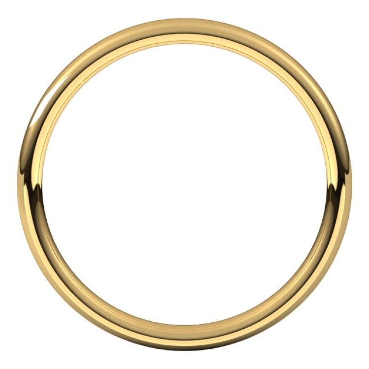14K Yellow Gold 2.5 mm Comfort-Fit European-Style Band Size 5