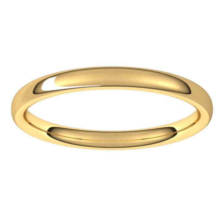 14K Yellow Gold 2.5 mm Comfort-Fit European-Style Band Size 5