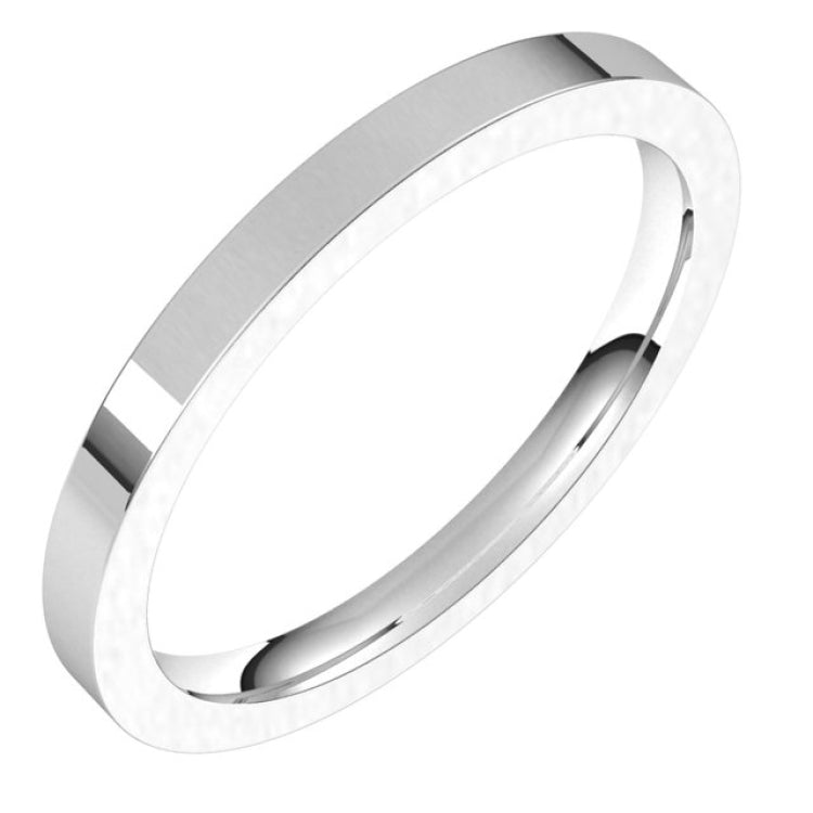 Platinum 2 mm Comfort-Fit Flat Band Size 6