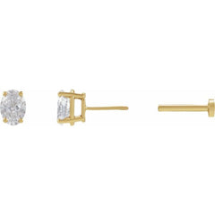 14K Yellow Gold 1/4 CT Natural Diamond Earring