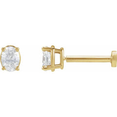 14K Yellow Gold 1/6 CT Natural Diamond Earring