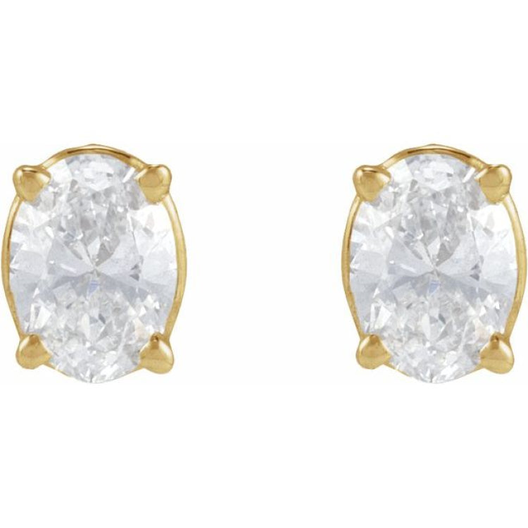 14K Yellow Gold 1/6 CT Natural Diamond Earring