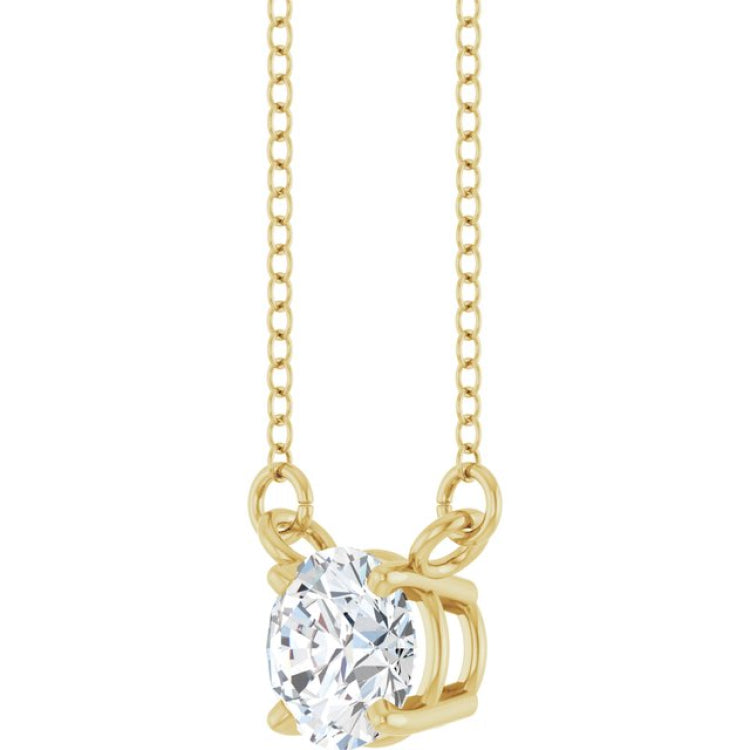 14K Yellow Gold 1/2 CT Lab-Grown Diamond Solitaire 18" Necklace