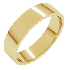 14K Yellow Gold 5.5 mm Flat Band Size 10