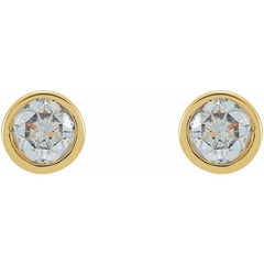 14K Yellow Gold 5/8 CTW Natural Diamond Micro Bezel-Set Earrings