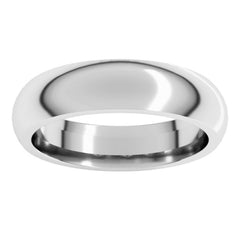 Platinum 5 mm Comfort-Fit Half Round Band Size 7