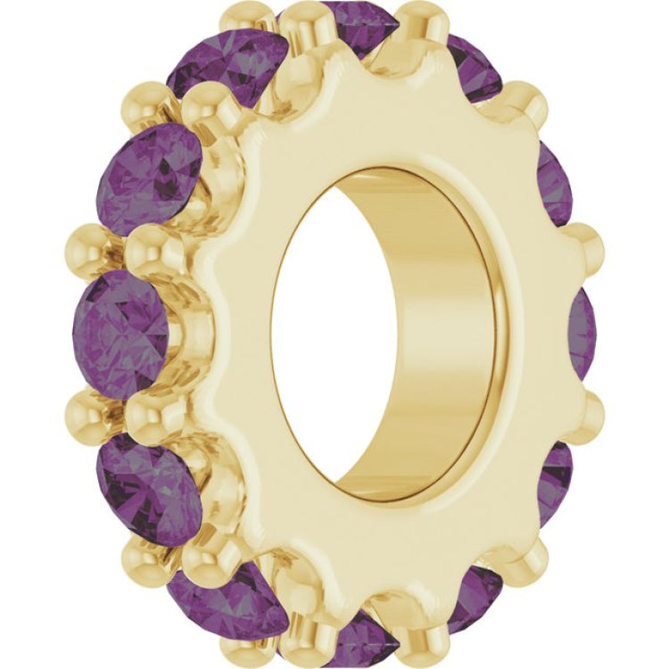 14K Yellow Gold Lab-Grown Alexandrite Spacer Charm/Pendant