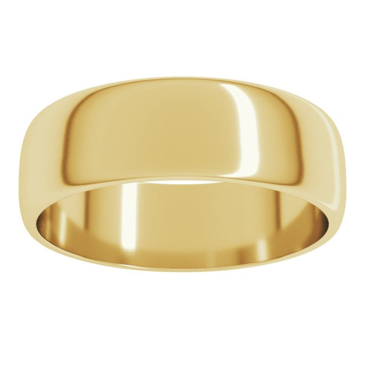 10K Yellow Gold 6 mm Lightweight Half Round Band Size 12